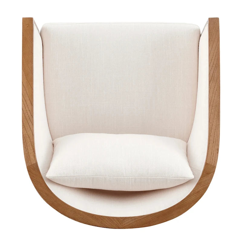 Fauteuil d'appoint en lin et rotin Tillman
