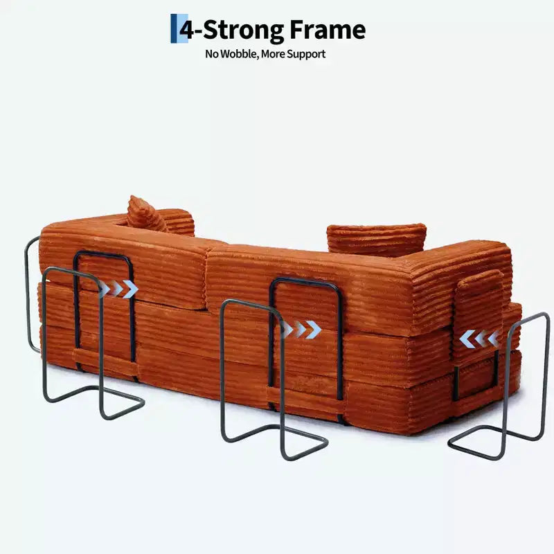 80,7 Canapé-lit convertible 5-en-1 – Corduroy, 1200 lbs, Aucun assemblage requis