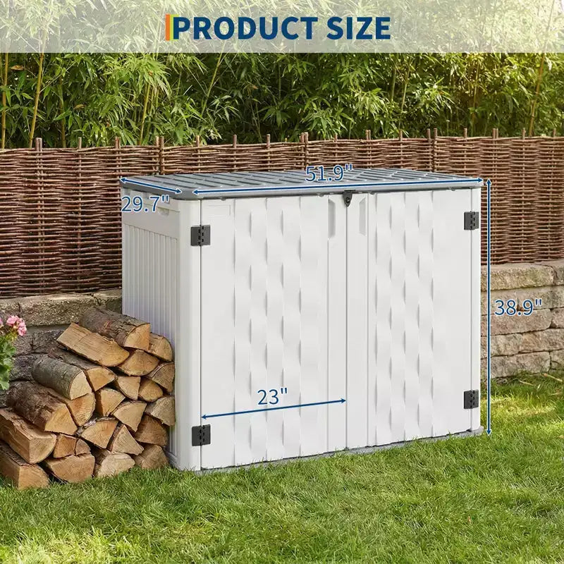 Armoire de rangement d'extérieur, Abri de rangement extérieur en résine étanche, pour poubelles