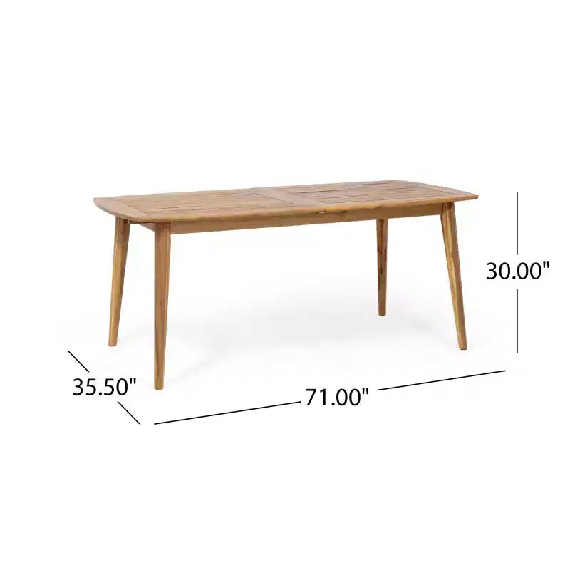Ensemble de salle à manger d'extérieur 7 pièces extensible avec chaises empilables, table en bois d'acacia