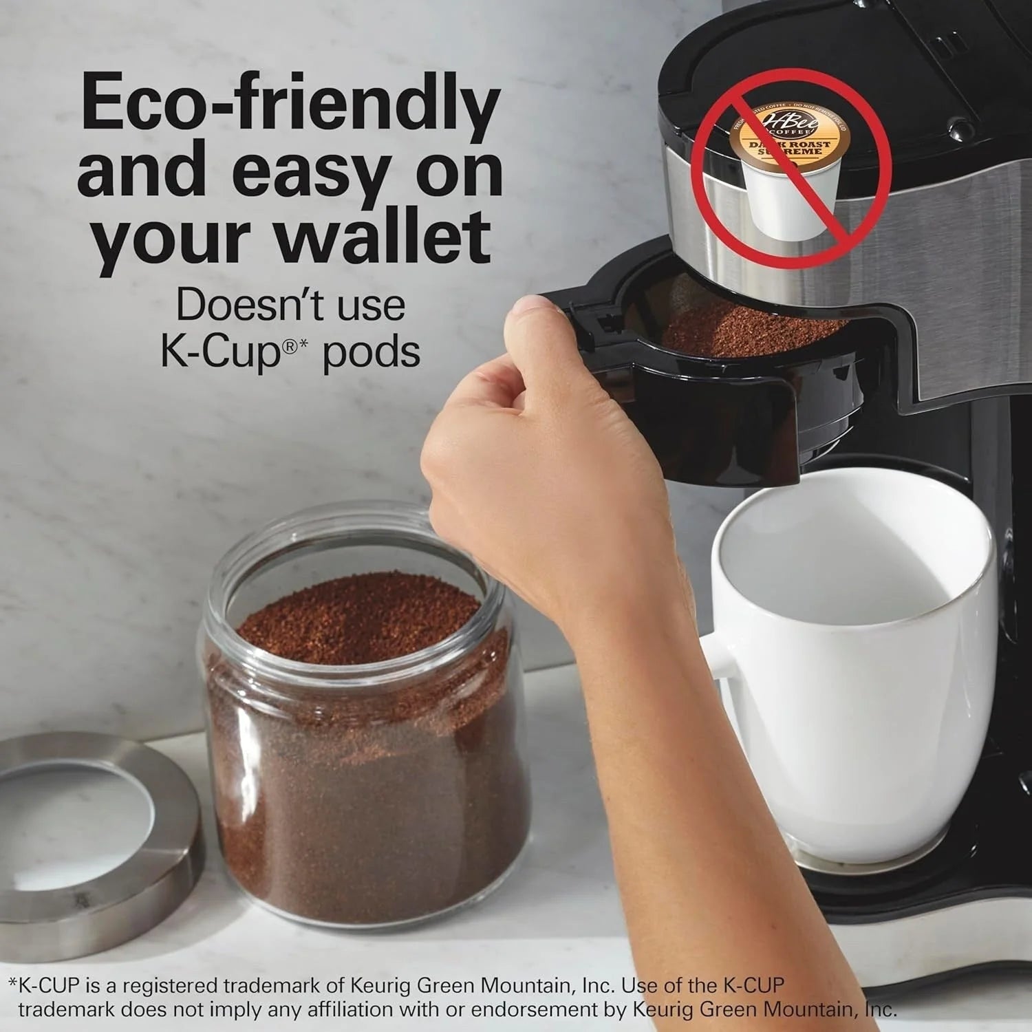 Cafetière 2-en-1 12 tasses et monodose, Verseuse en verre, Pause & Versement automatiques, Noir