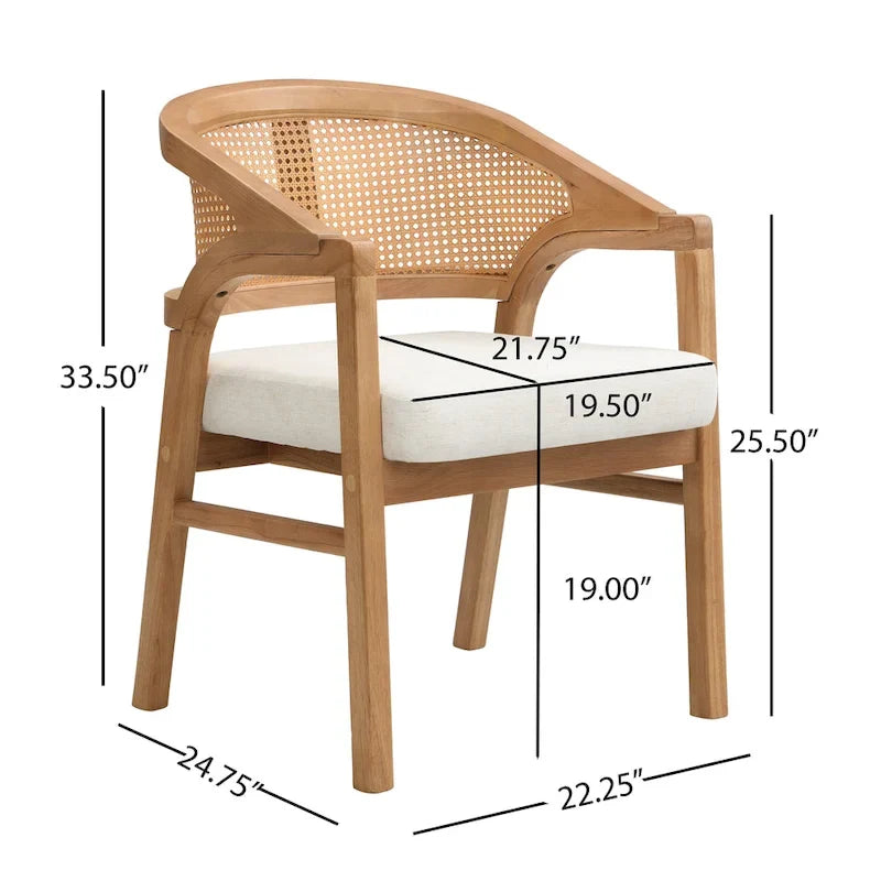 Christopher Knight Home - Chaise de salle à manger capitonnée en cannage (Lot de 2)