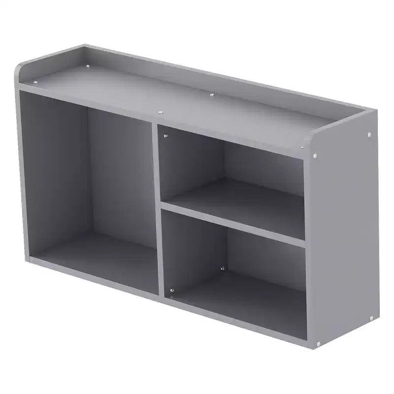 Lit superposé simple Whisen pour enfant avec toboggan, étagère de rangement mobile, balustrades, cadre de lit mezzanine bas