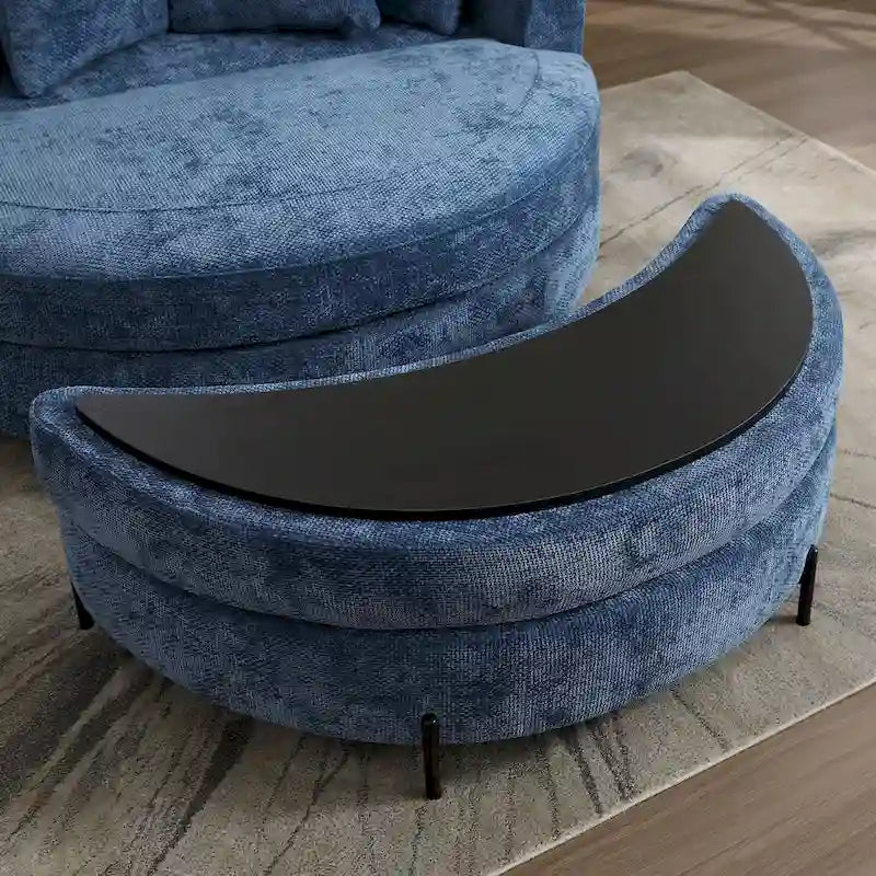 Fauteuil Moderne Rond Avec 5 Coussins Et Pouf Optionnel