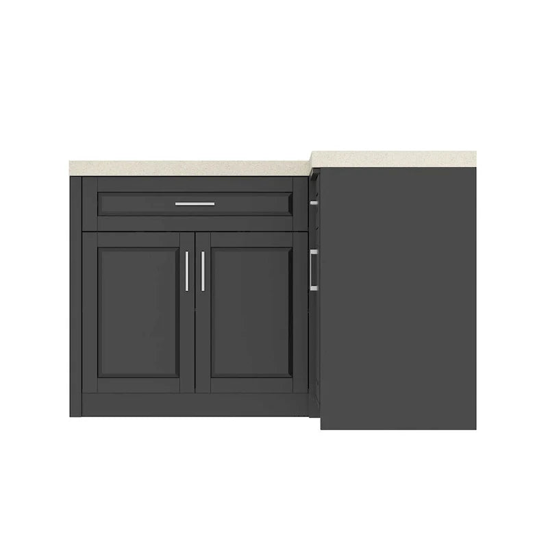 Meuble d'angle de cuisine efficace, îlot de cuisine en L : Grand espace de rangement avec tiroirs à glissière fluide, comptoir UV