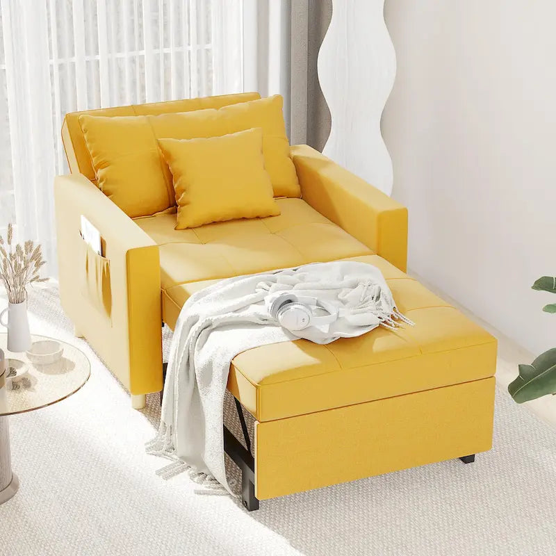 Fauteuil convertible 3-en-1, plusieurs coloris, une place