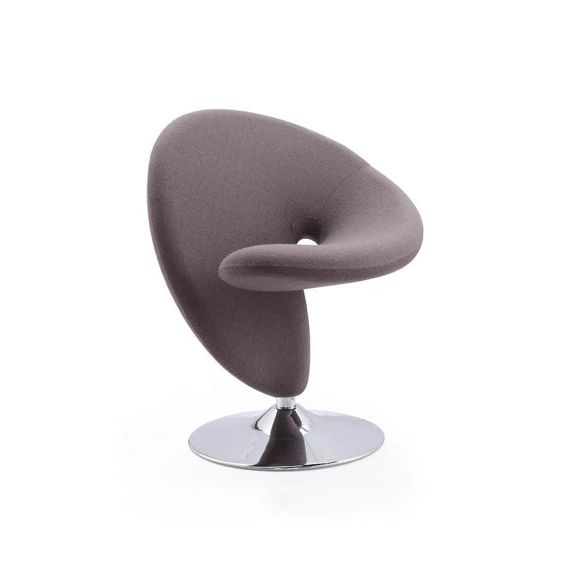 Fauteuil pivotant en mélange de laine et chrome Curl de Manhattan Comfort (lot de 2)