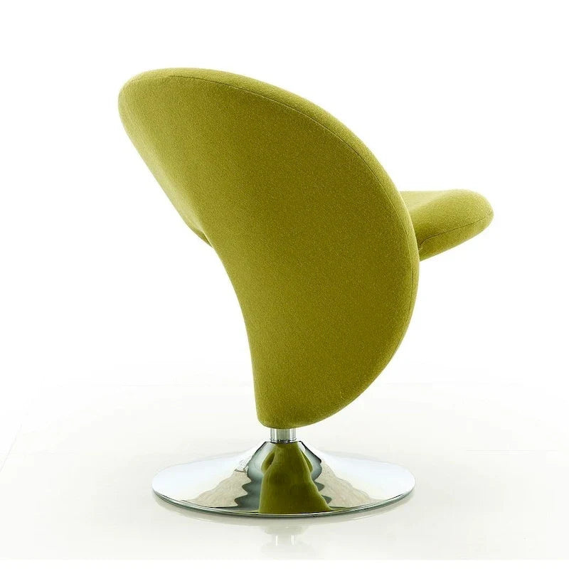 Fauteuil pivotant en mélange de laine et chrome Curl de Manhattan Comfort (lot de 2)
