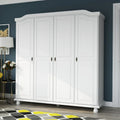 Palace Imports Kyle Armoire 4 portes 100 % en bois massif avec portes en bois massif ou portes miroir