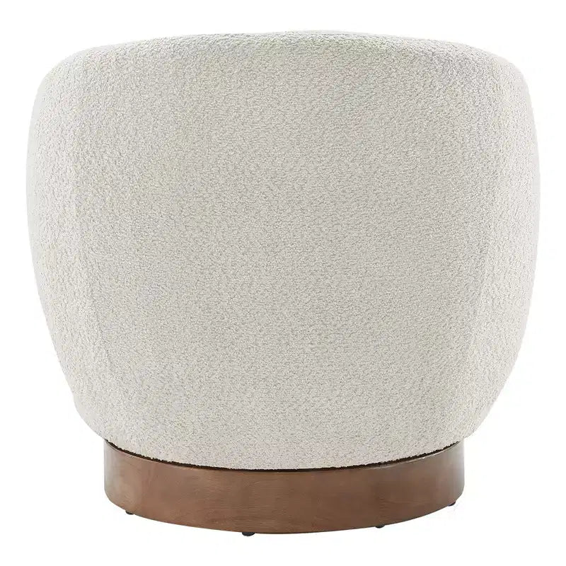 Fauteuil d'appoint pivotant Spruce&Spring en tissu avec base en bois
