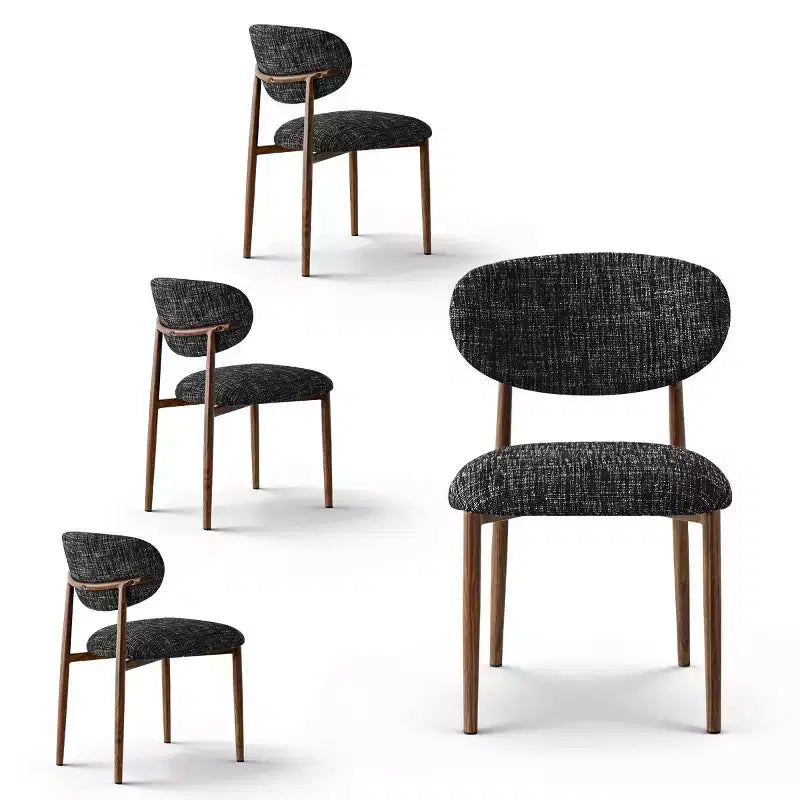 Lot de 4 chaises de salle à manger modernes rembourrées avec dossier incurvé, chaises d'appoint sans accoudoirs à cadre en fer pour salle à manger, cuisine-Panipeachy