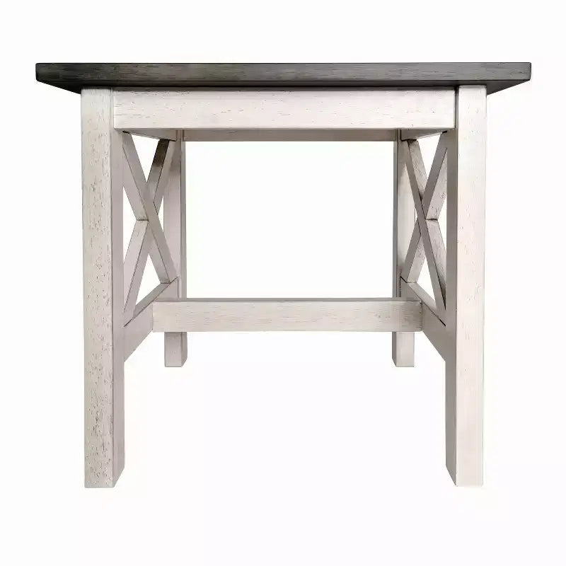 Table d'appoint en bois massif de style campagnard, design en X