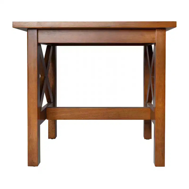 Table d'appoint en bois massif de style campagnard, design en X