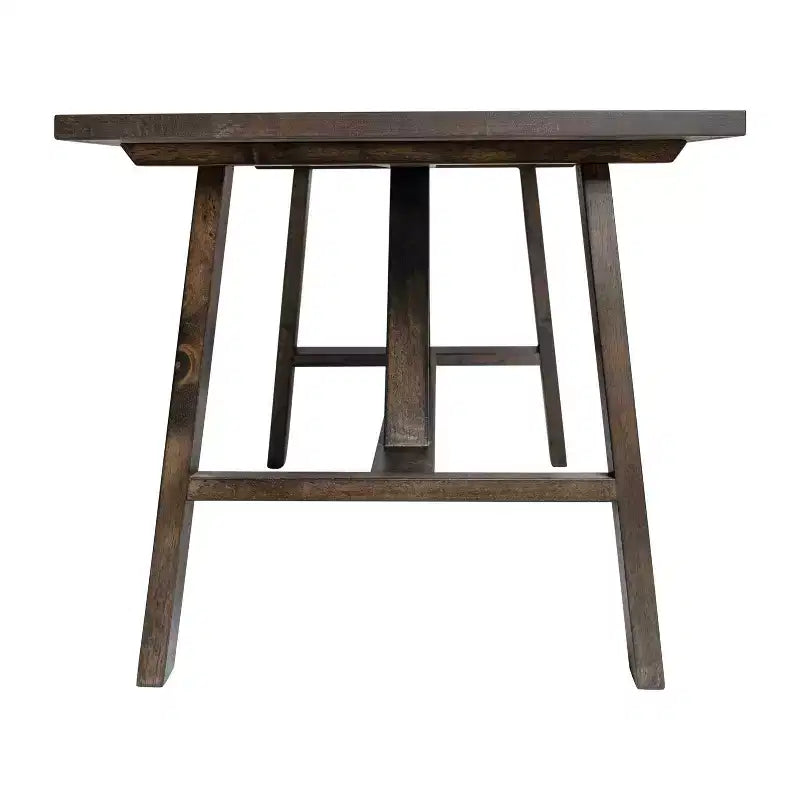 Table basse de ferme en bois massif, table d'appoint à piètement en X de style tréteaux