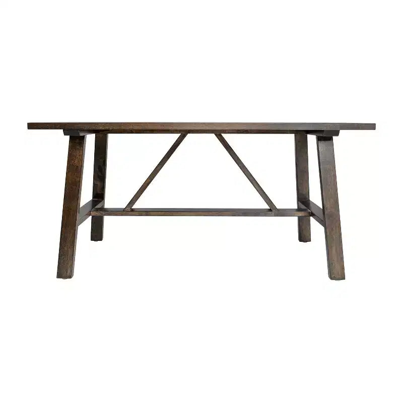 Table basse de ferme en bois massif, table d'appoint à piètement en X de style tréteaux