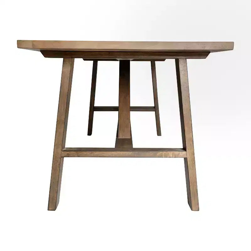 Table basse de ferme en bois massif, table d'appoint à piètement en X de style tréteaux