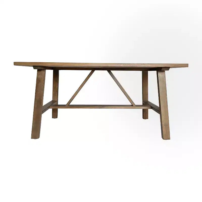 Table basse de ferme en bois massif, table d'appoint à piètement en X de style tréteaux