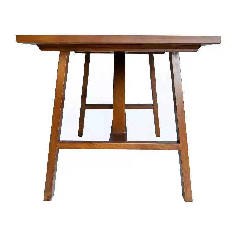Table basse de ferme en bois massif, table d'appoint à piètement en X de style tréteaux