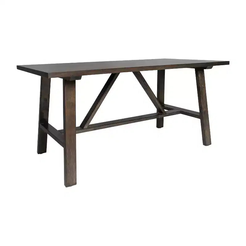 Table basse de ferme en bois massif, table d'appoint à piètement en X de style tréteaux