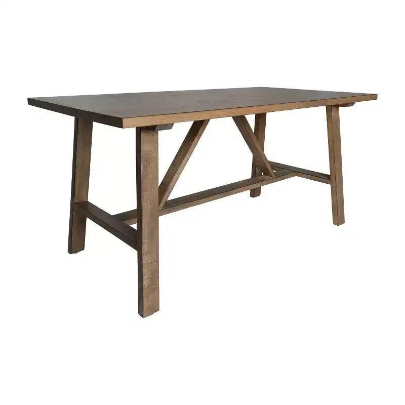 Table basse de ferme en bois massif, table d'appoint à piètement en X de style tréteaux