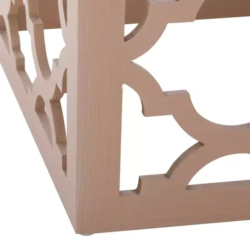 Table d'appoint à treillis d'inspiration marocaine, blanc vieilli