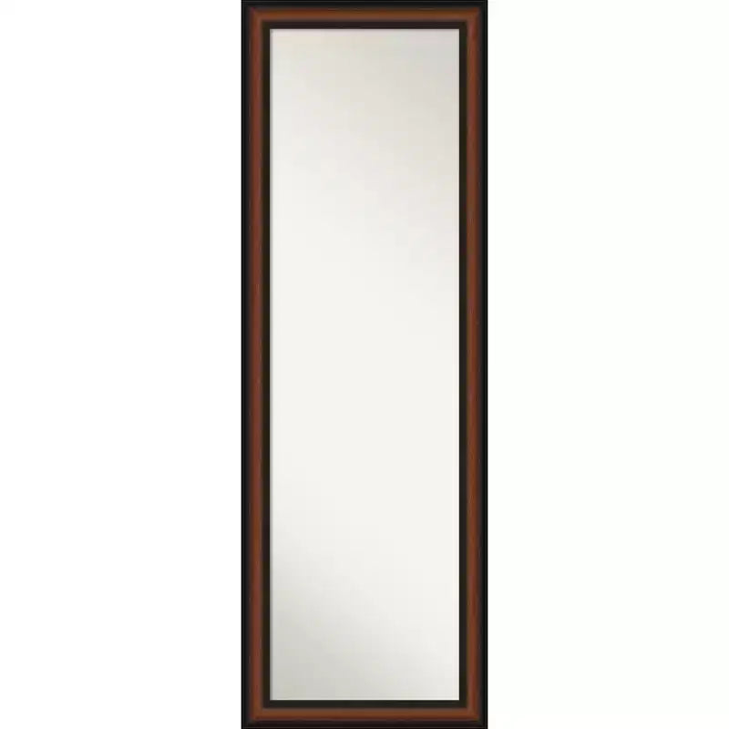 Amanti Art Yale Walnut Non-Beveled On the Door Mirror Full Length Mirror, Wall Mirror 51.5 in x 17.5 in.