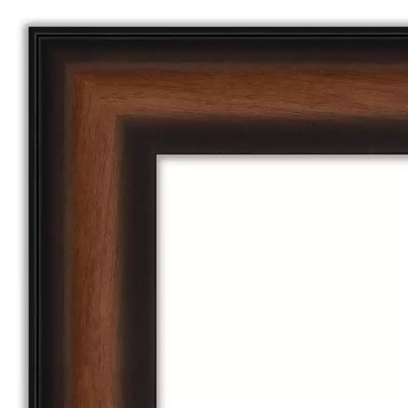 Miroir pleine longueur en noyer non biseauté pour porte, 51,5" x 17,5"