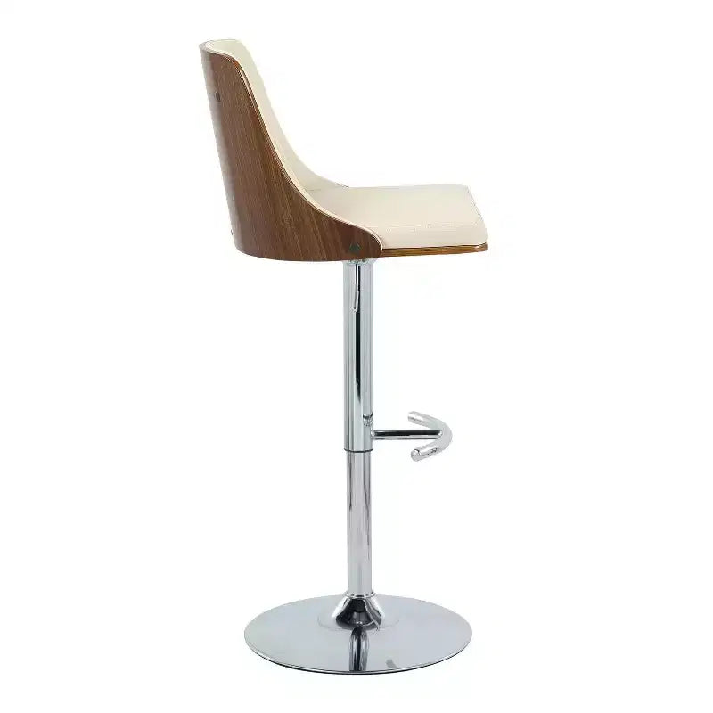 Lot de 2 tabourets de bar réglables en hauteur, pivotants, en similicuir, avec repose-pieds