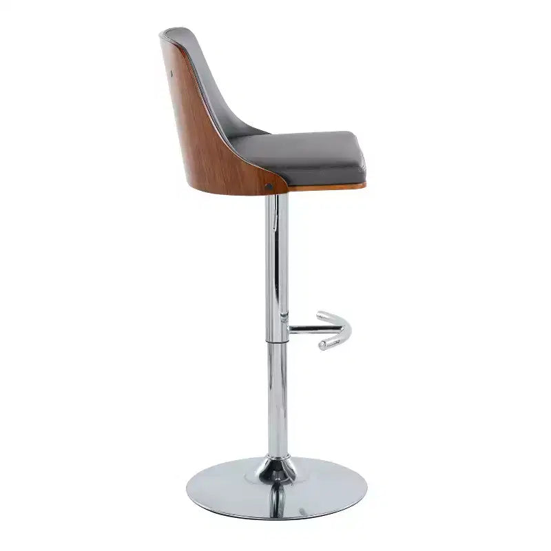 Lot de 2 tabourets de bar réglables en hauteur, pivotants, en similicuir, avec repose-pieds
