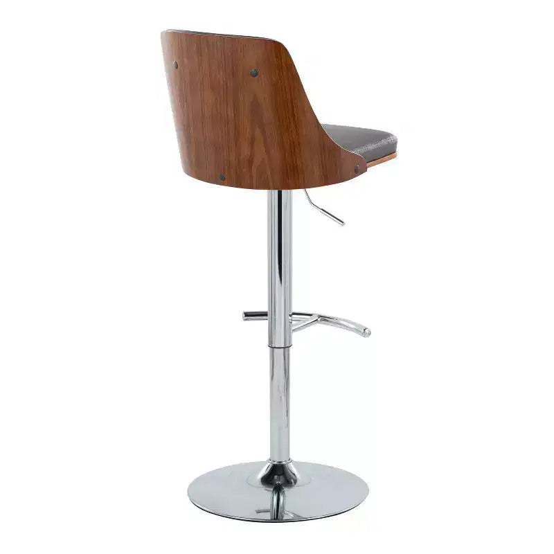 Lot de 2 tabourets de bar réglables en hauteur, pivotants, en similicuir, avec repose-pieds