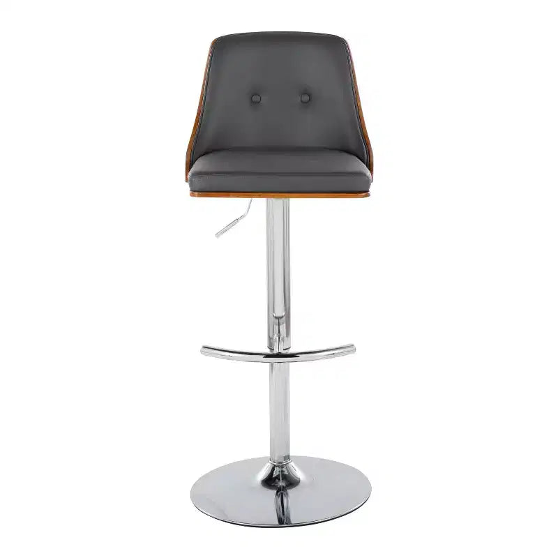 Lot de 2 tabourets de bar réglables en hauteur, pivotants, en similicuir, avec repose-pieds