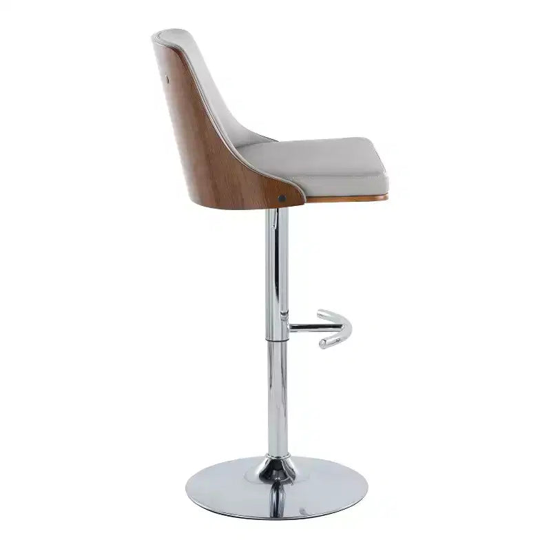 Lot de 2 tabourets de bar réglables en hauteur, pivotants, en similicuir, avec repose-pieds