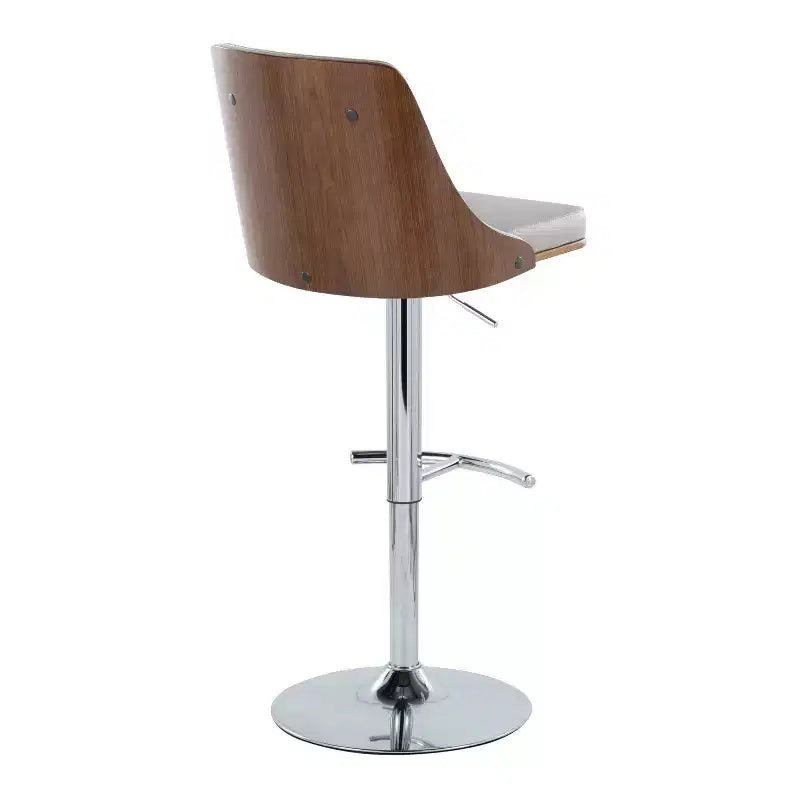 Lot de 2 tabourets de bar réglables en hauteur, pivotants, en similicuir, avec repose-pieds