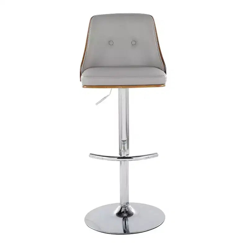 Lot de 2 tabourets de bar réglables en hauteur, pivotants, en similicuir, avec repose-pieds