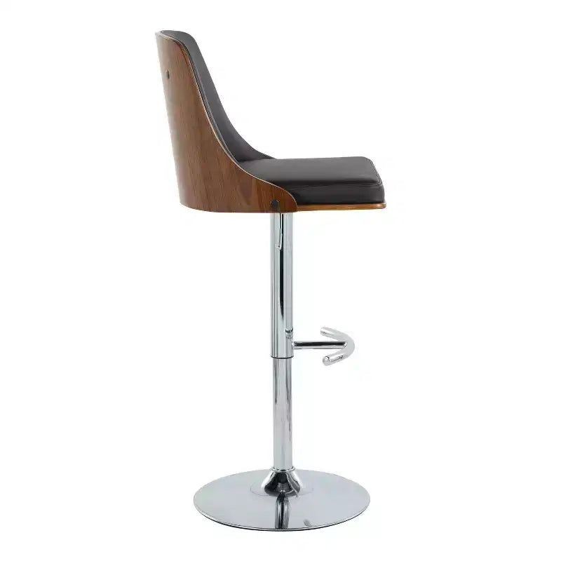 Lot de 2 tabourets de bar réglables en hauteur, pivotants, en similicuir, avec repose-pieds