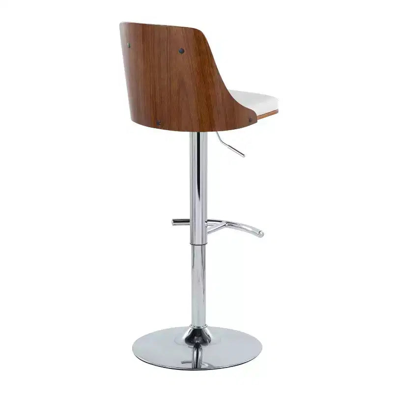 Lot de 2 tabourets de bar réglables en hauteur, pivotants, en similicuir, avec repose-pieds