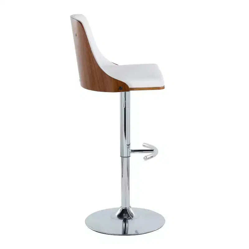 Lot de 2 tabourets de bar réglables en hauteur, pivotants, en similicuir, avec repose-pieds