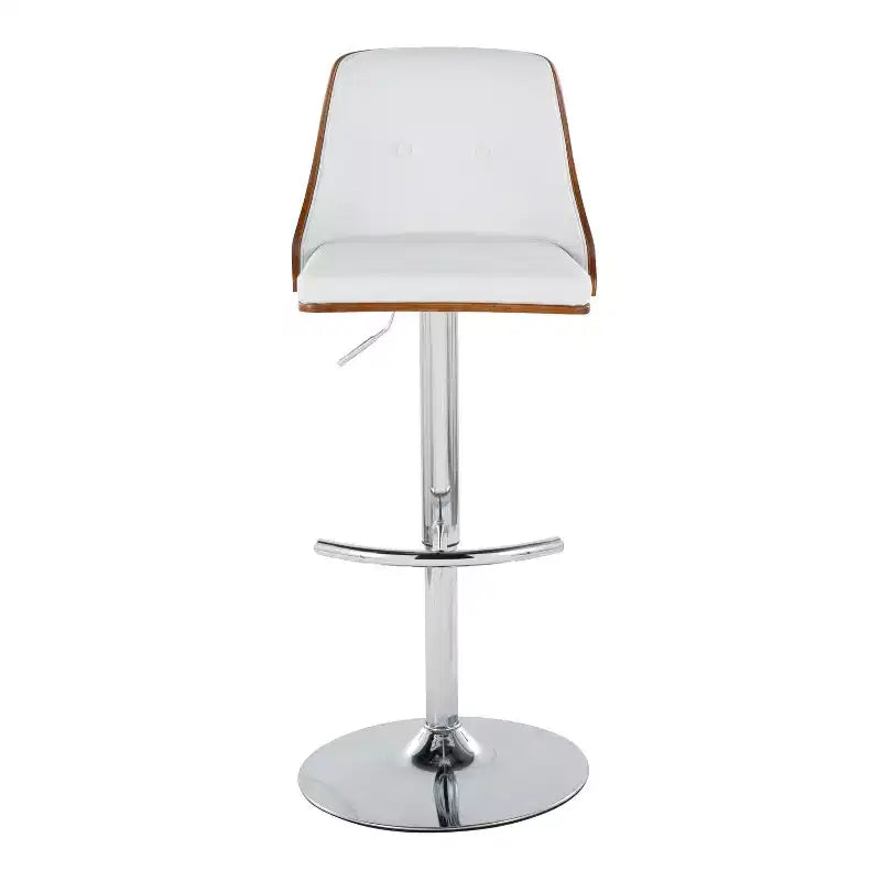 Lot de 2 tabourets de bar réglables en hauteur, pivotants, en similicuir, avec repose-pieds