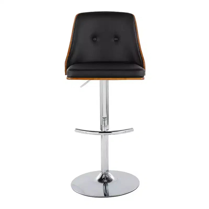 Lot de 2 tabourets de bar réglables en hauteur, pivotants, en similicuir, avec repose-pieds