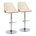 Lot de 2 tabourets de bar réglables en hauteur, pivotants, en similicuir, avec repose-pieds
