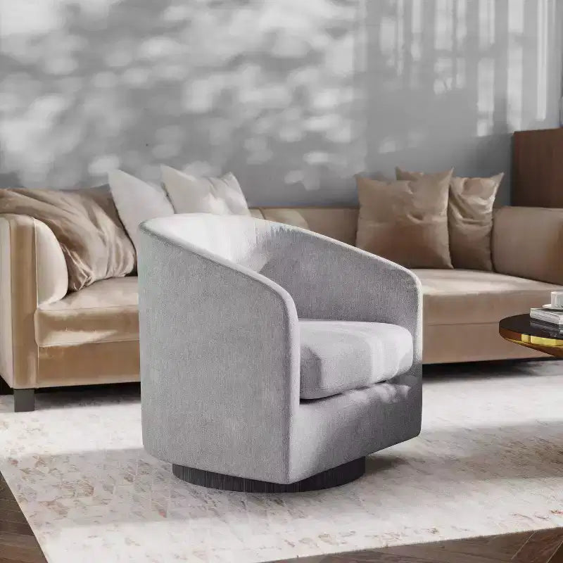 Fauteuil d'appoint rembourré de style club avec base pivotante à 360° recouverte de vinyle et accoudoirs inclinés