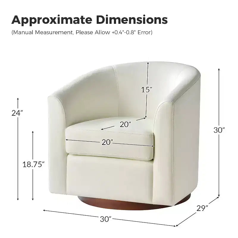 Lot de 2 fauteuils pivotants modernes en similicuir avec piètement en bois massif, 77,5 cm de large
