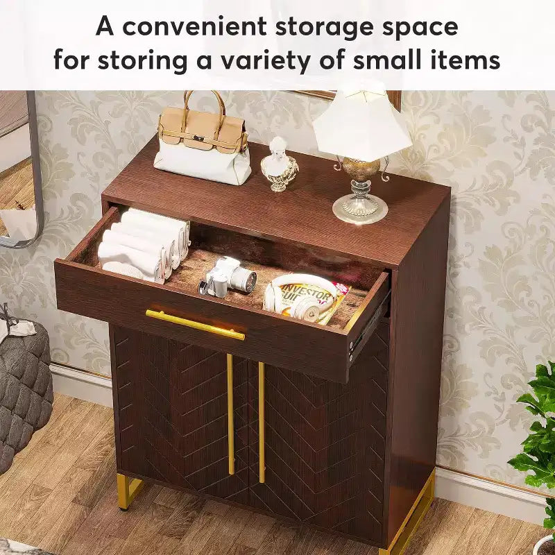 Meuble à chaussures avec portes et tiroir, Étagère à chaussures moderne, Peut contenir 20 paires