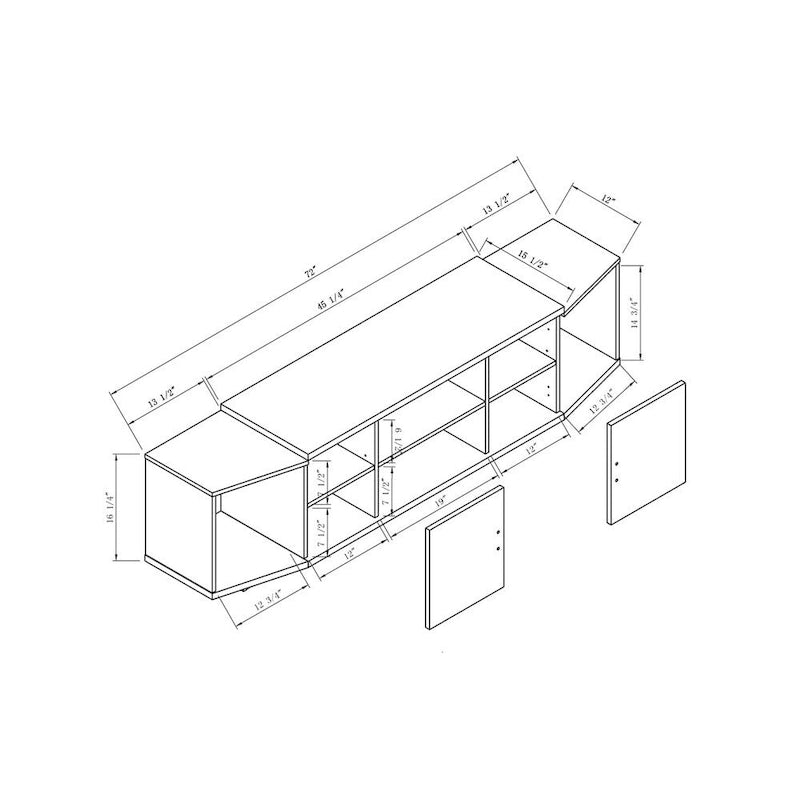 Meuble TV console multifonctionnel Rasa Contemporary de 72 po de Furniture of America