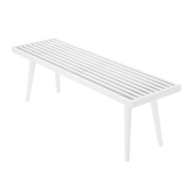 Banc d'entrée double en bois Plank and Beam Mid Century - 56,3 L x 16,5 l x 17,5 H
