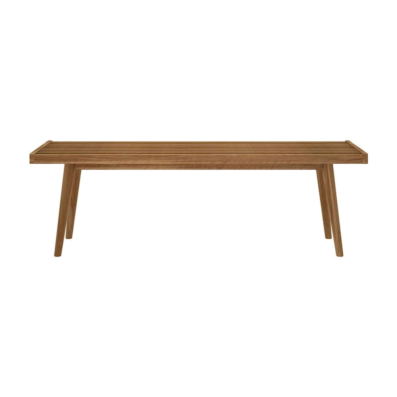 Banc d'entrée double en bois Plank and Beam Mid Century - 56,3 L x 16,5 l x 17,5 H