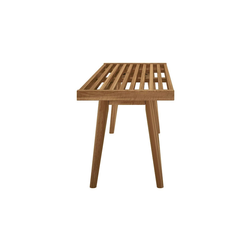 Banc d'entrée double en bois Plank and Beam Mid Century - 56,3 L x 16,5 l x 17,5 H