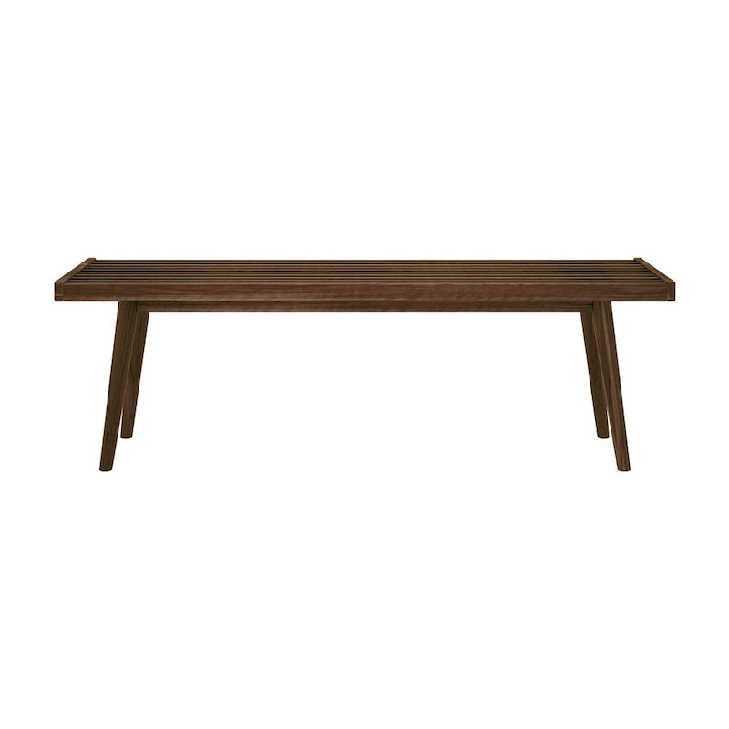 Banc d'entrée double en bois Plank and Beam Mid Century - 56,3 L x 16,5 l x 17,5 H