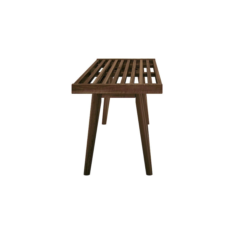 Banc d'entrée double en bois Plank and Beam Mid Century - 56,3 L x 16,5 l x 17,5 H