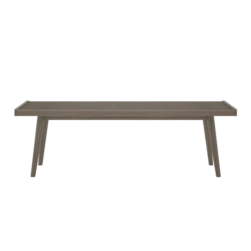 Banc d'entrée double en bois Plank and Beam Mid Century - 56,3 L x 16,5 l x 17,5 H
